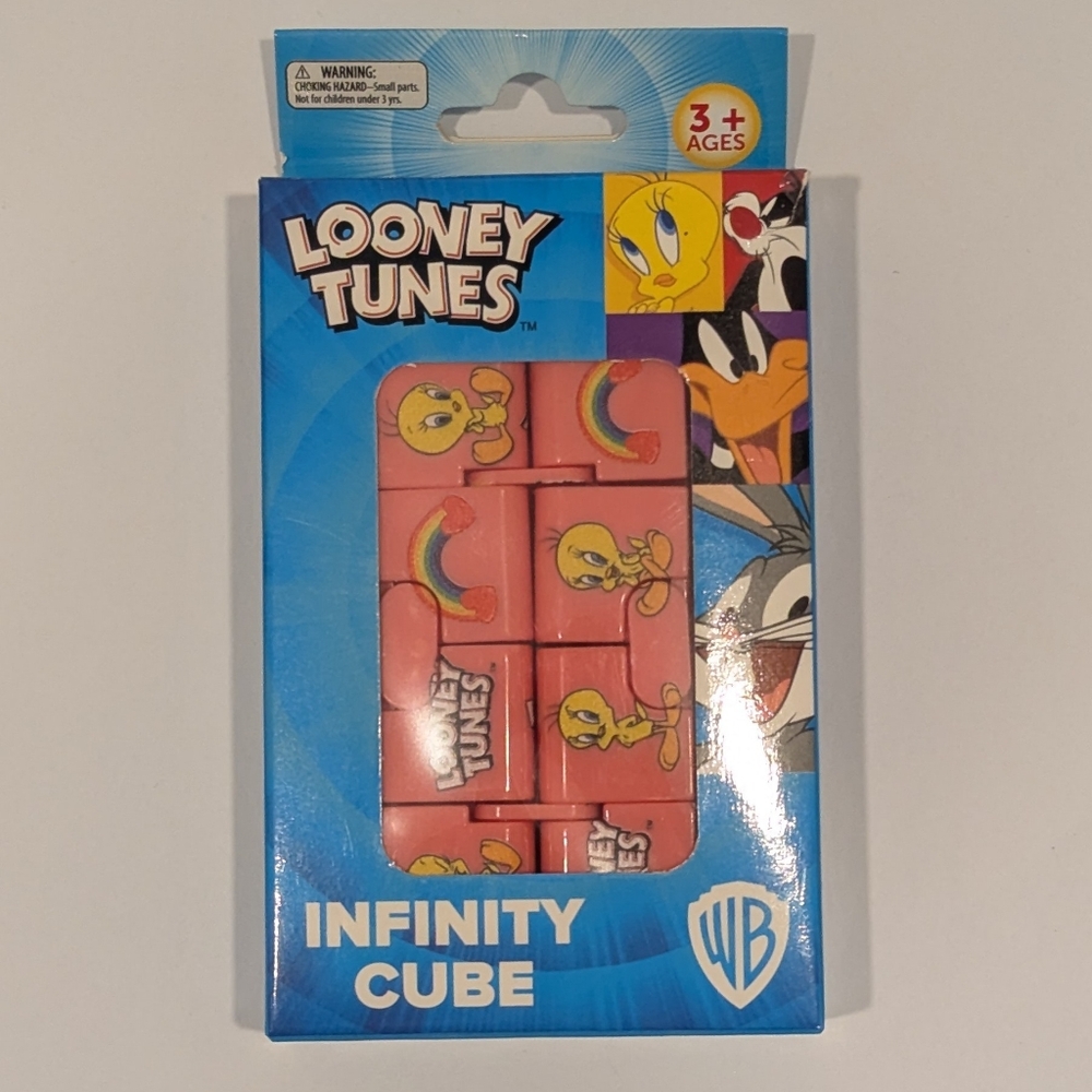 Looney Tunes Pink Infinity Cube Fidget Toy Stress Relief Stocking Stuffer NIN